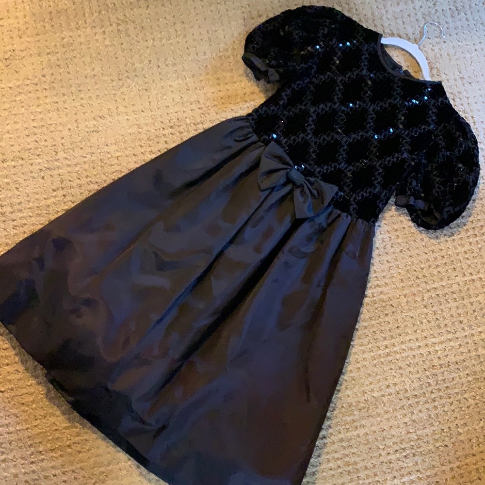 Sylvia Whyte Party Dress Black Velvet & Taffeta Sz14